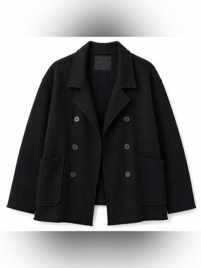 Frank & Eileen Triple Fleece Belfast Peacoat Black - Size L